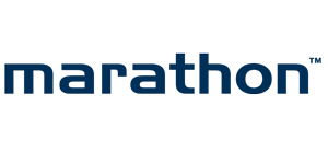 Logo for marathon event on white background.